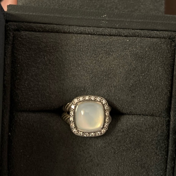David Yurman Moonstone Albion Ring with Diamonds. - Picture 3 of 6